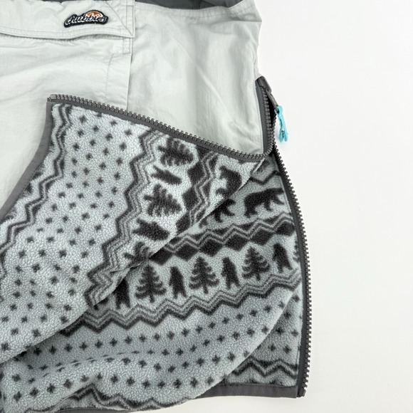 Chubbies Men's M Reversible 1/2 Snap Fleece Pullover Gray Bear Fair Isle Winter - Picture 6 of 11